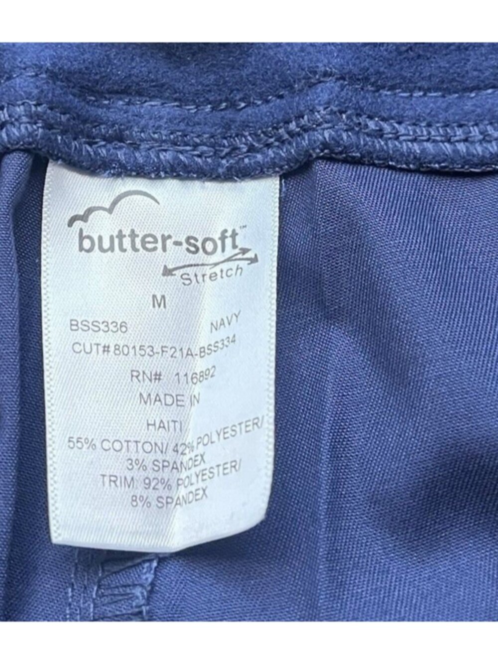 NWT Butter Soft Stretch Blue Knit Waistband Scrub Pants - Women Size Medium - Picture 2 of 12